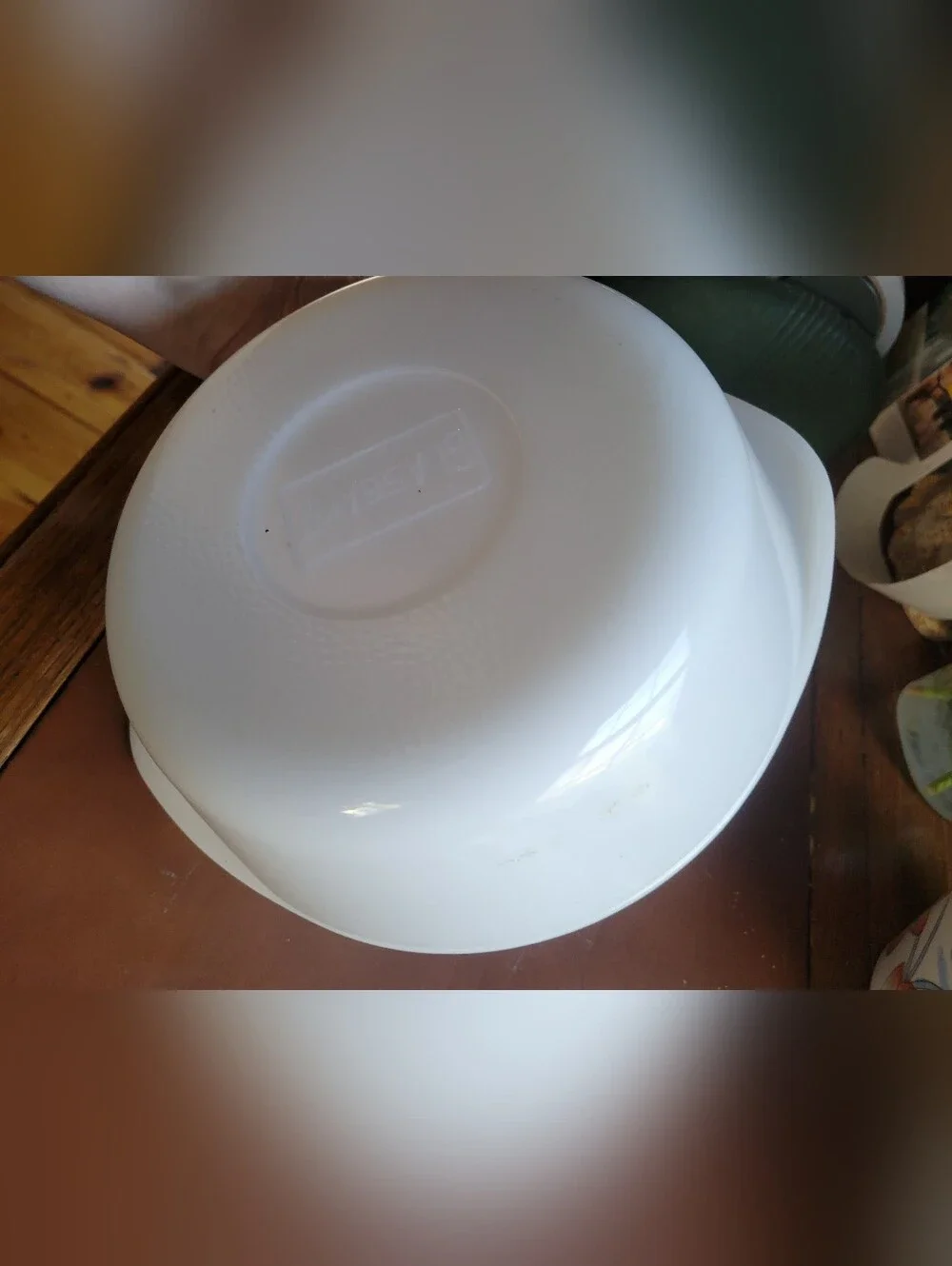 Glasbake J514 2Qt. Round White Milk Glass Casserole Vintage USA No Lid